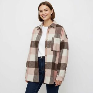 Fantaslook Womens Plaid Flannel Shacket Jacket Long Sleeve Button Down. Roslight